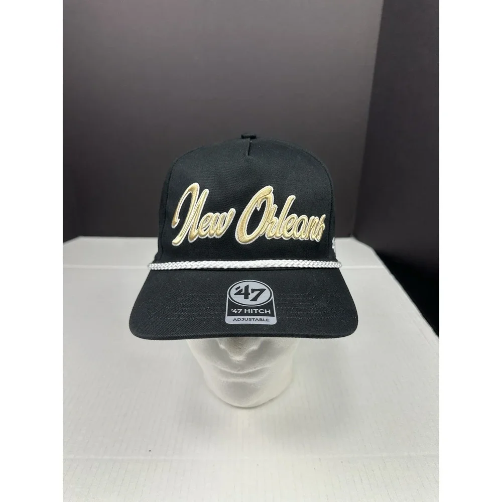 New Orleans Saints NFL '47 Black Rope Hitch Snapback Adjustable Hat